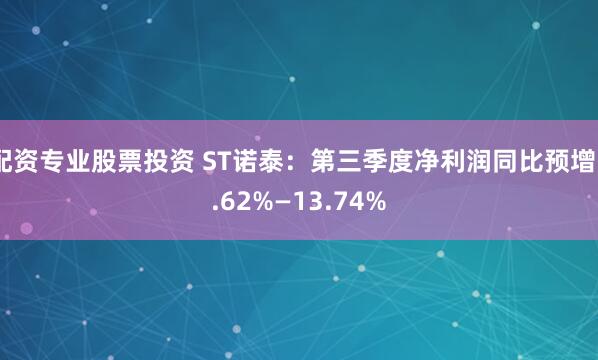 配资专业股票投资 ST诺泰:第三季度净利润同比预增5.62%—13.74%